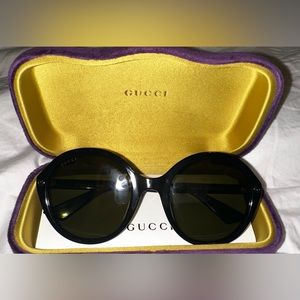 Gucci GG0023S W 001 Oval Cat 3 Sunglasses